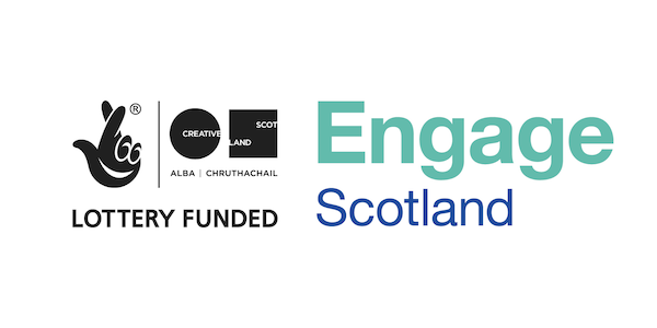 Logos: The Stephen Palmer Travel Bursary Award is delivered by Engage Scotland with support from the National Lottery through Creative Scotland.